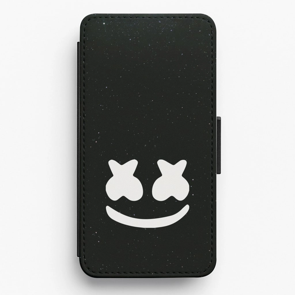 Slim Comfort Black And White Helmet In Space  Flip / Wallet Phone Case