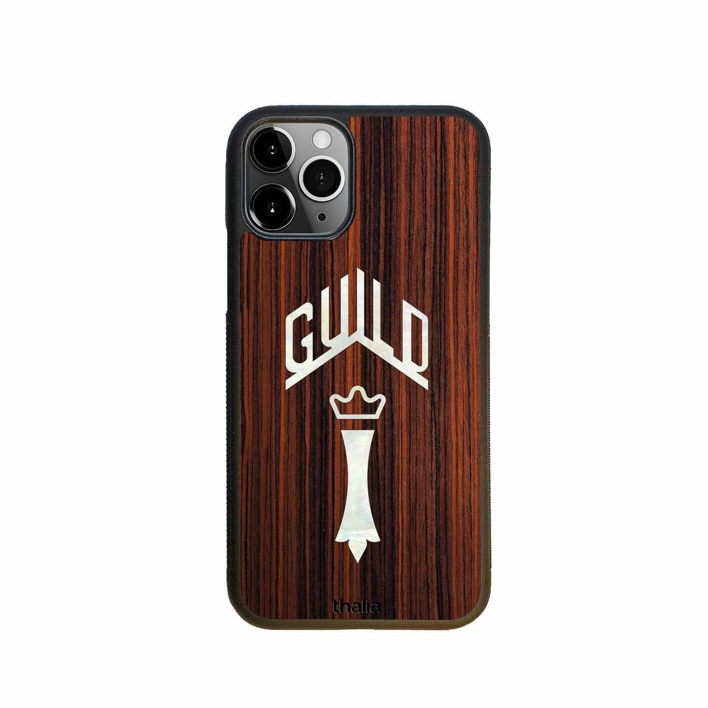 Rosewood with Guild Chesterfield Pearl Logo | iPhone Case Protective Fit Unisex Design