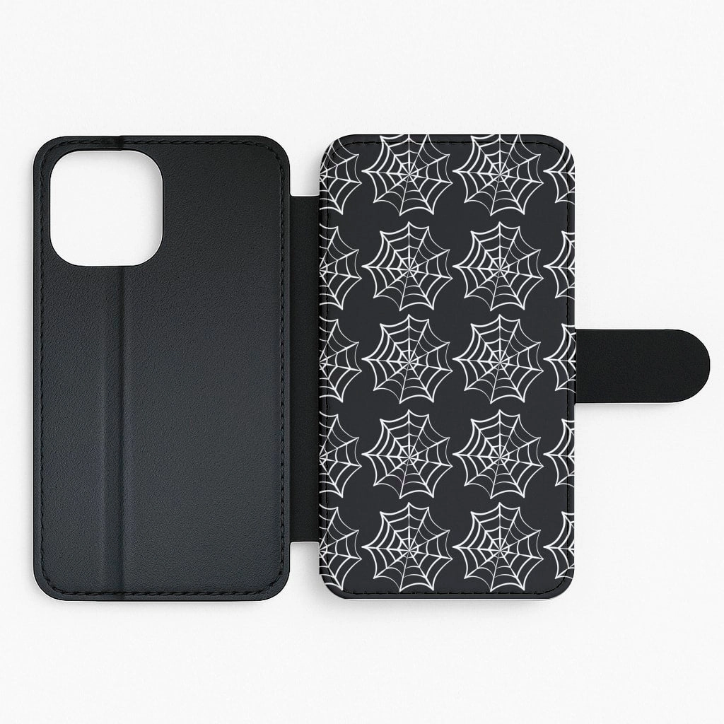 Universal Design Matte Touch Cobwebs - Halloween Flip / Wallet Phone Case