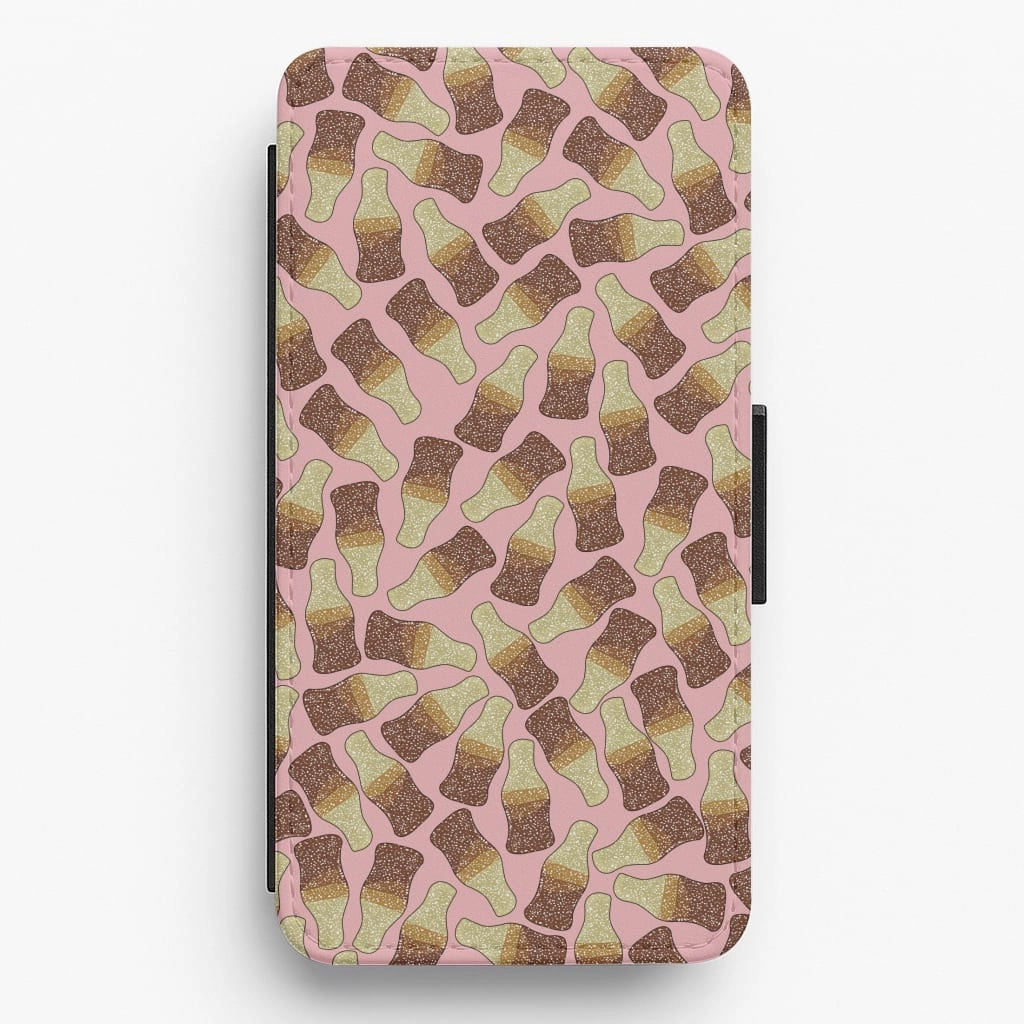 Cola Bottles - Sweets Patterns Flip / Wallet Phone Case Water shield