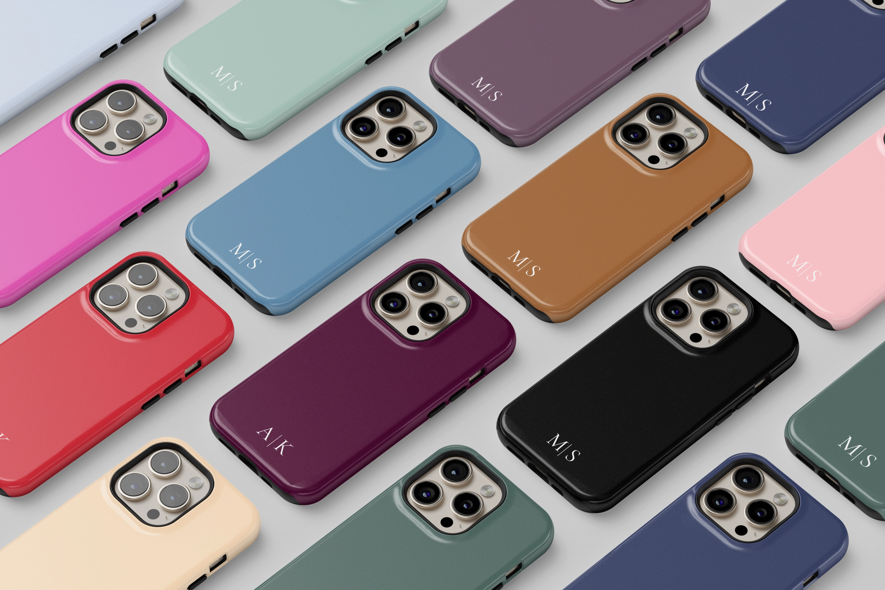 Color Pop Initials Lightweight accessory Textured Surface