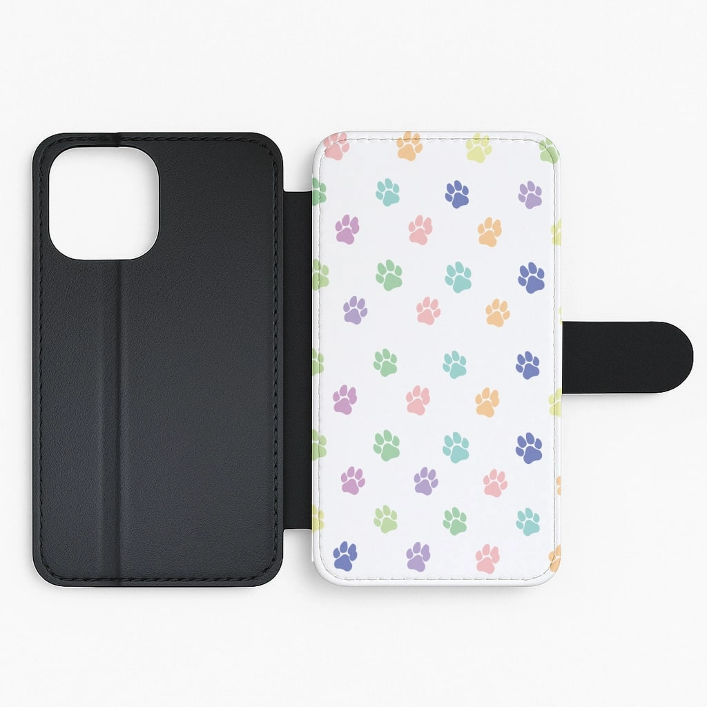 Coloured patterns - Dog Patterns Flip / Wallet Phone Case Durable Texture Layer Strong protection