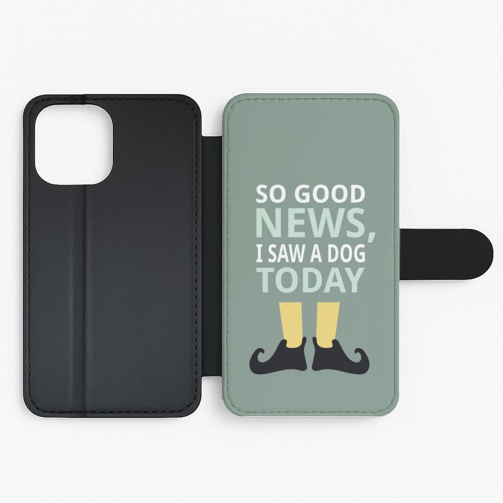 I Saw A Dog Today - Elf Flip / Wallet Phone Case Compact Style Premium Pattern Design
