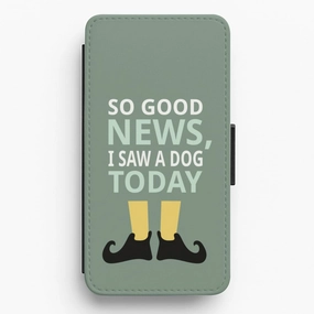 I Saw A Dog Today - Elf Flip / Wallet Phone Case Smooth Edge Design