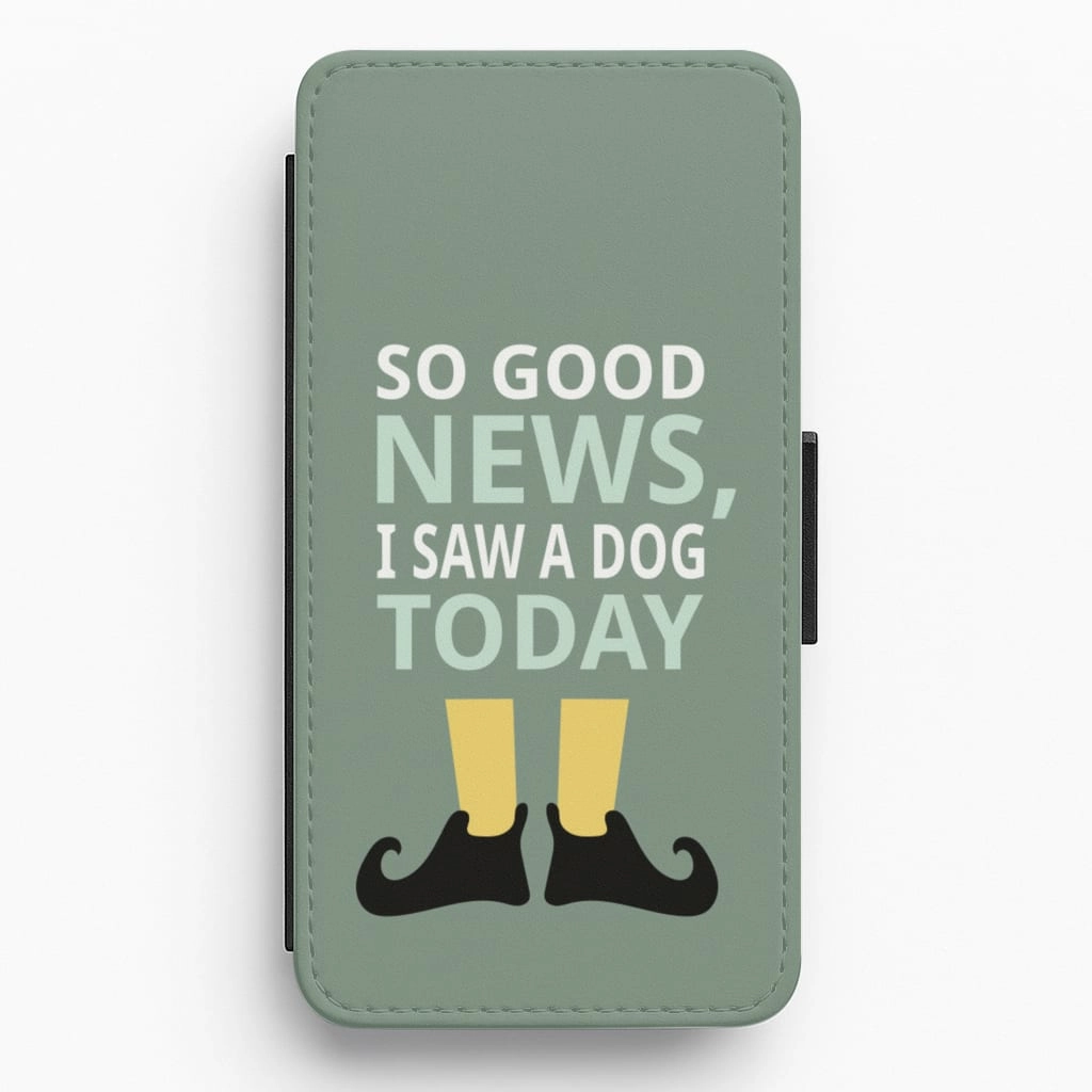 I Saw A Dog Today - Elf Flip / Wallet Phone Case Smooth Edge Design