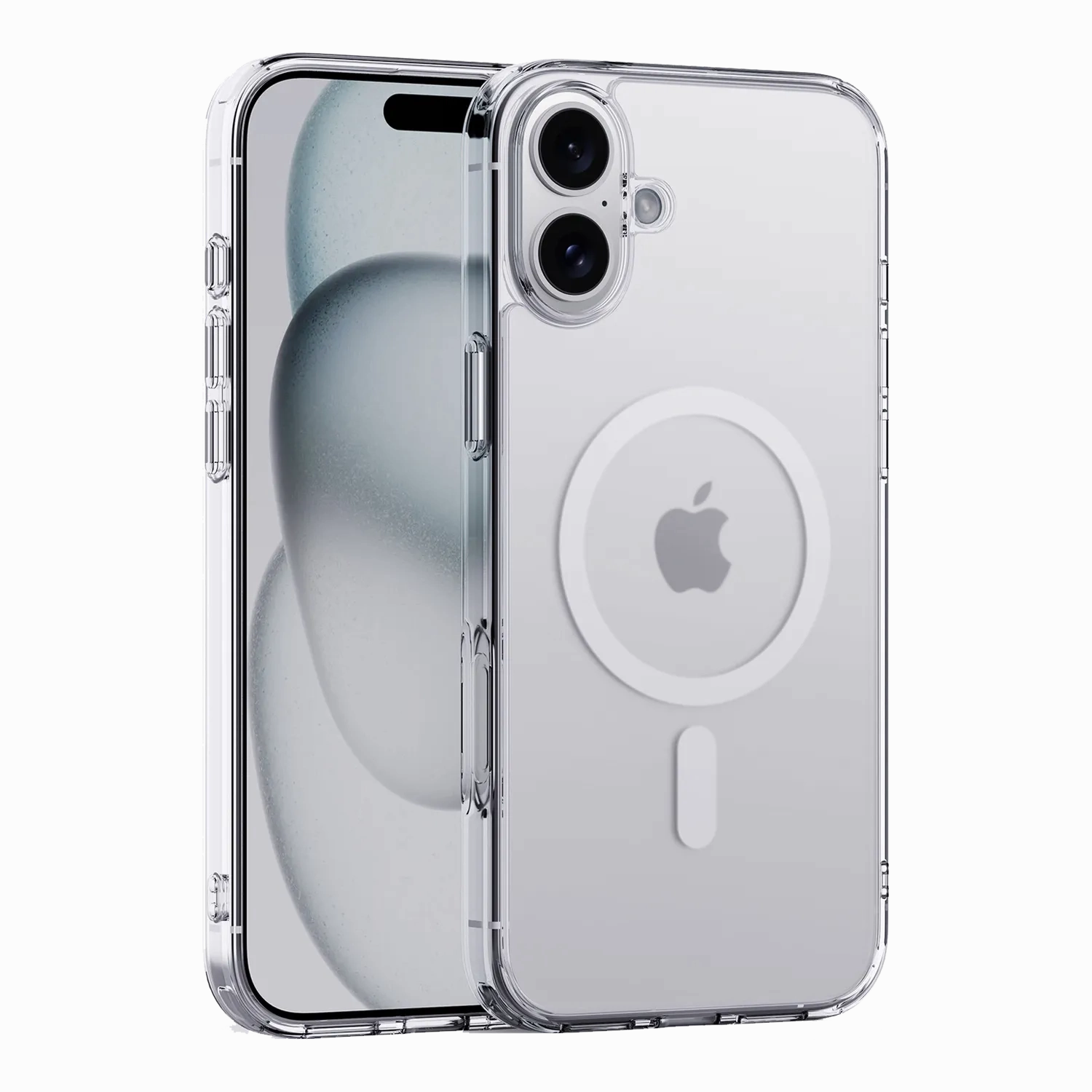 Rugged Design Style Thin iPhone 16 Plus Clear Case with MagSafe