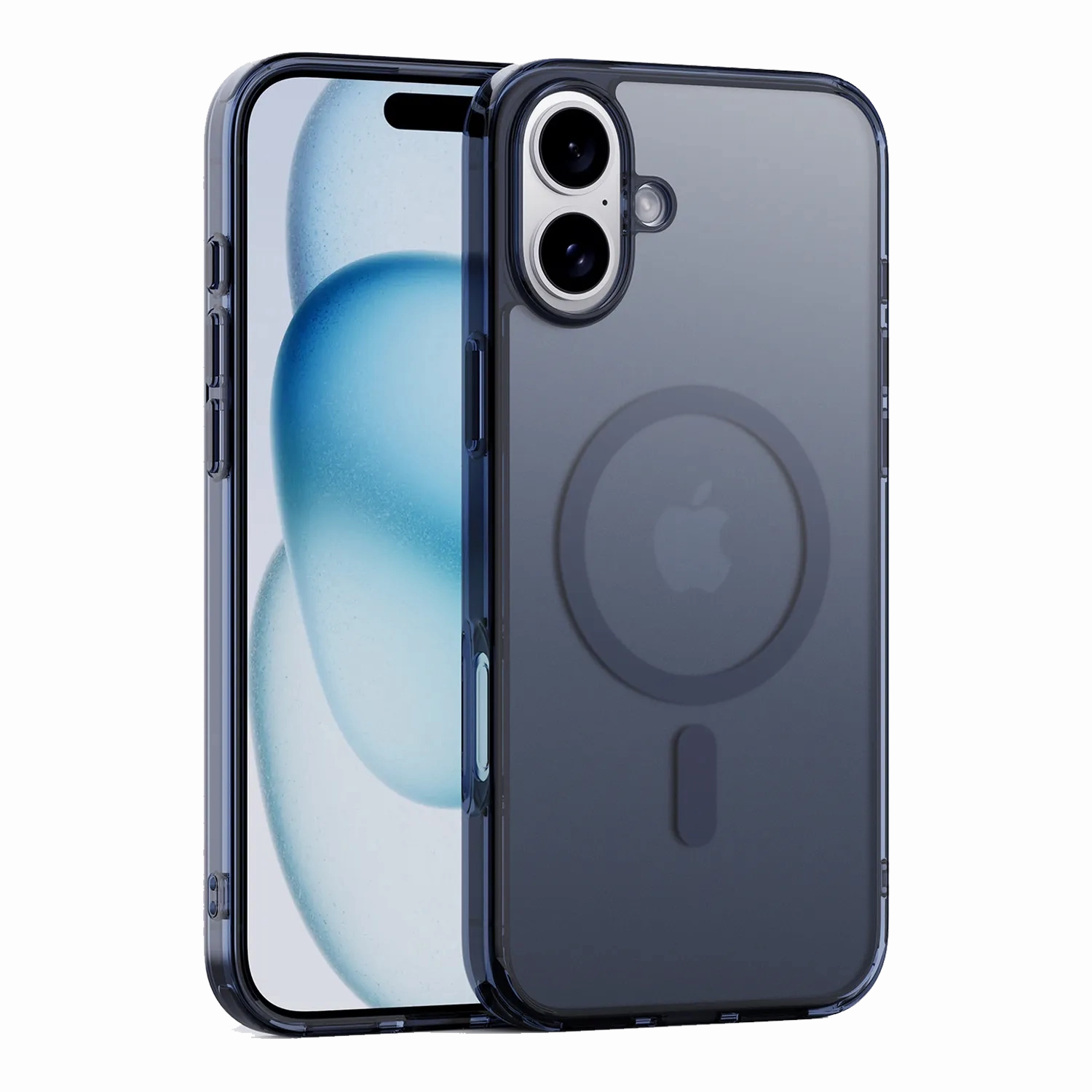 Rugged Texture Design Thin iPhone 16 Plus Clear Case with MagSafe