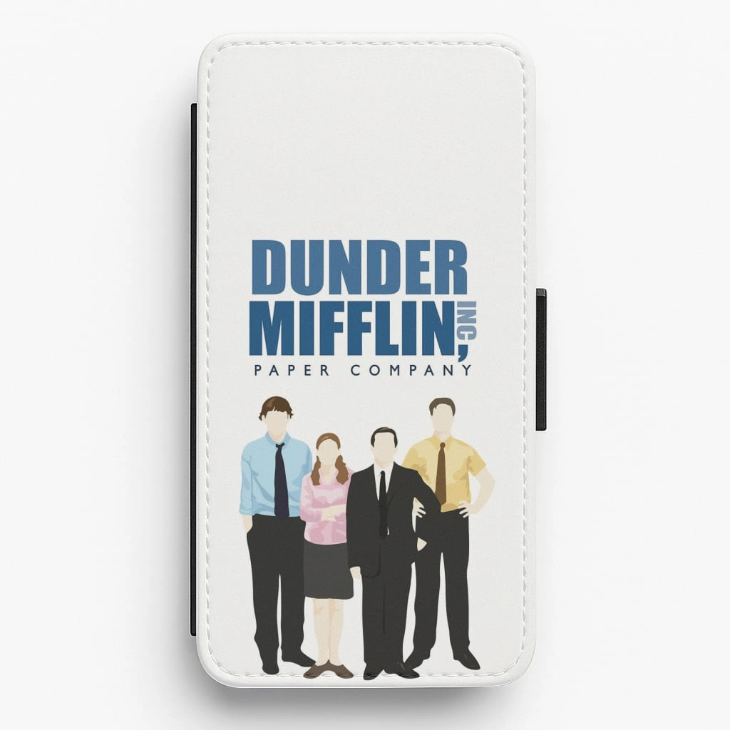 Office Cartoon - Dunder Mifflin Flip / Wallet Phone Case Impact Cushion Grip Texture