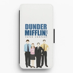 Office Cartoon - Dunder Mifflin Flip / Wallet Phone Case Impact Cushion Grip Texture