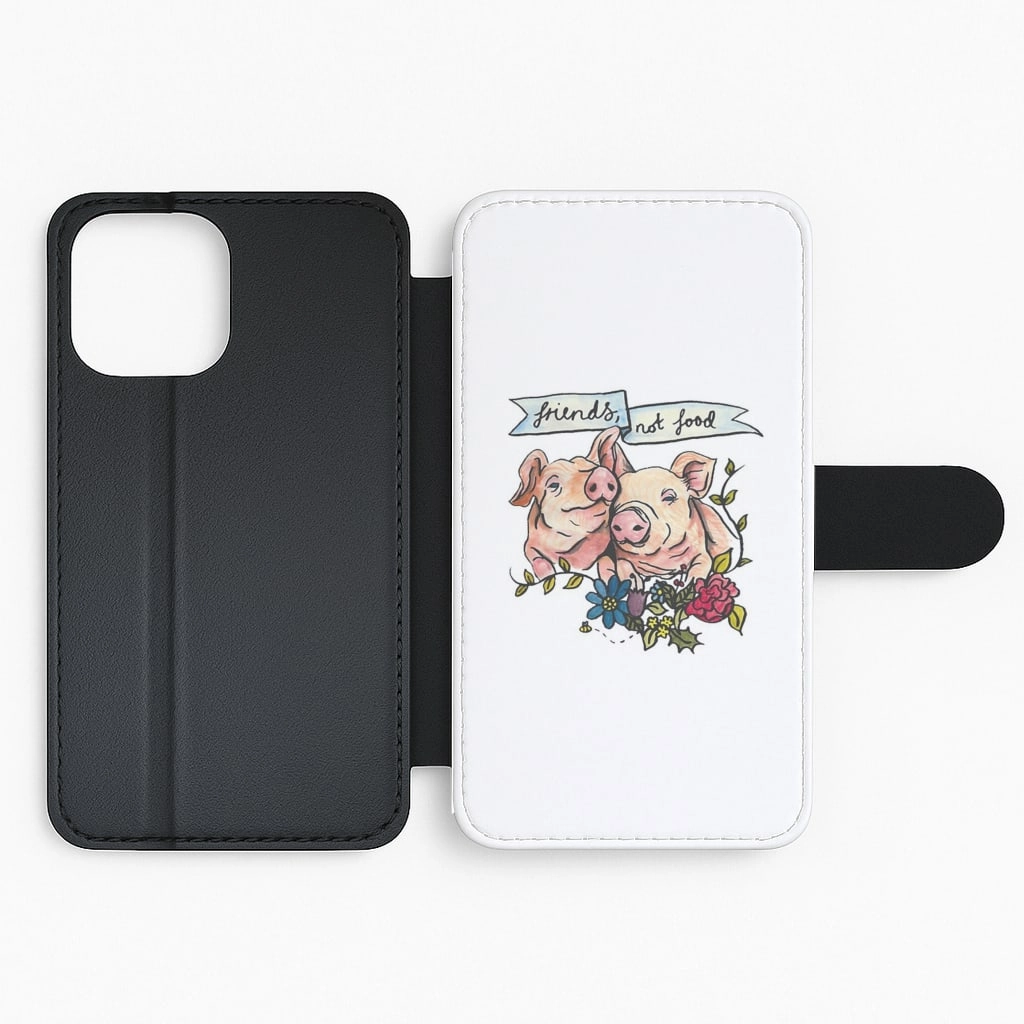 Fashion Design Friends Not Food - Vegan Flip / Wallet Phone Case