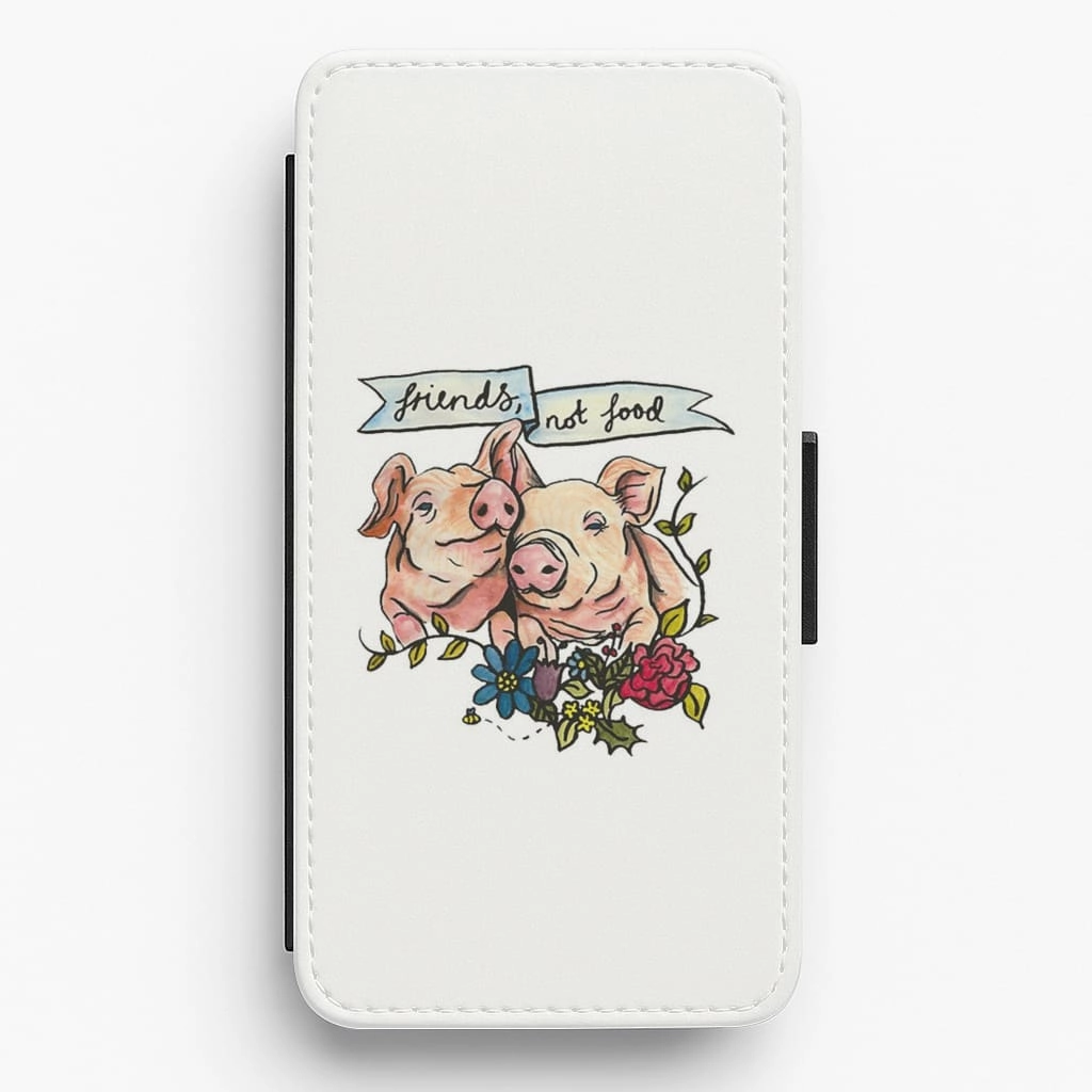 Friends Not Food - Vegan Flip / Wallet Phone Case Hybrid Surface Layer Protective Texture Finish