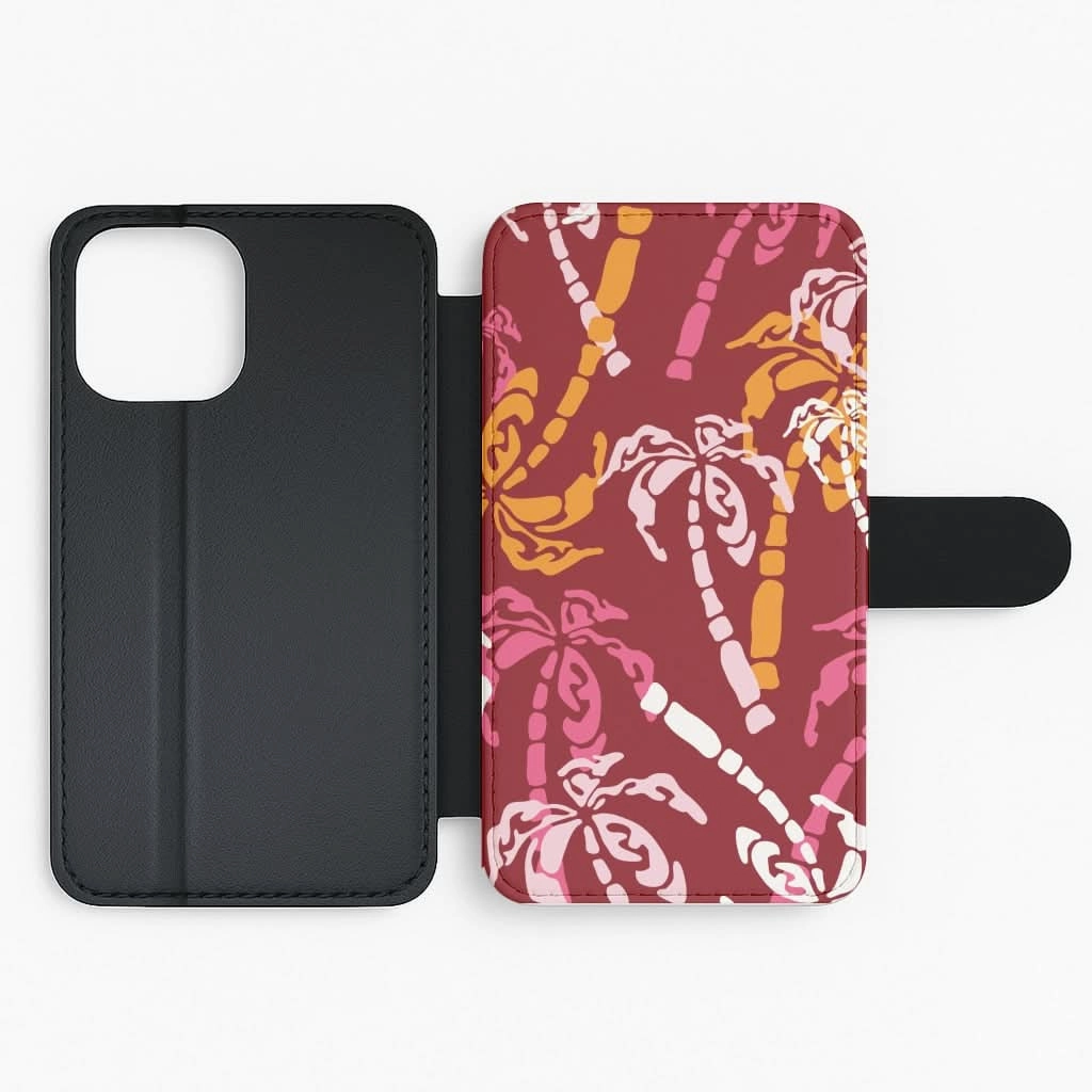 Abstract Palm Trees Pattern Flip / Wallet Phone Case Travel Friendly