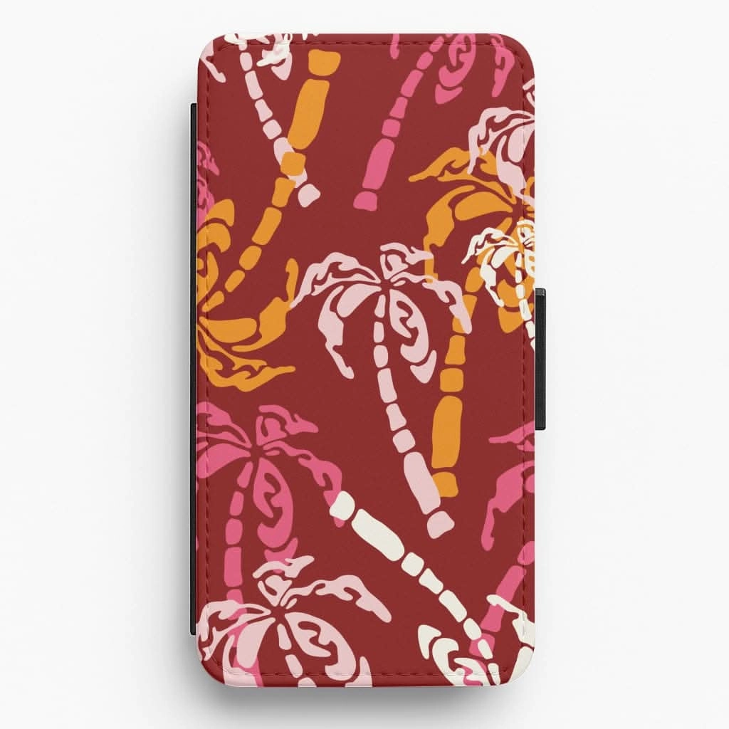 Minimal Look Abstract Palm Trees Pattern Flip / Wallet Phone Case