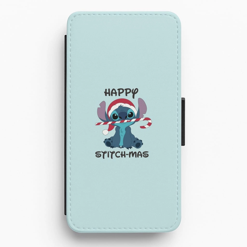 Happy Blue Alienmas - Christmas Flip / Wallet Phone Case Shock Layer