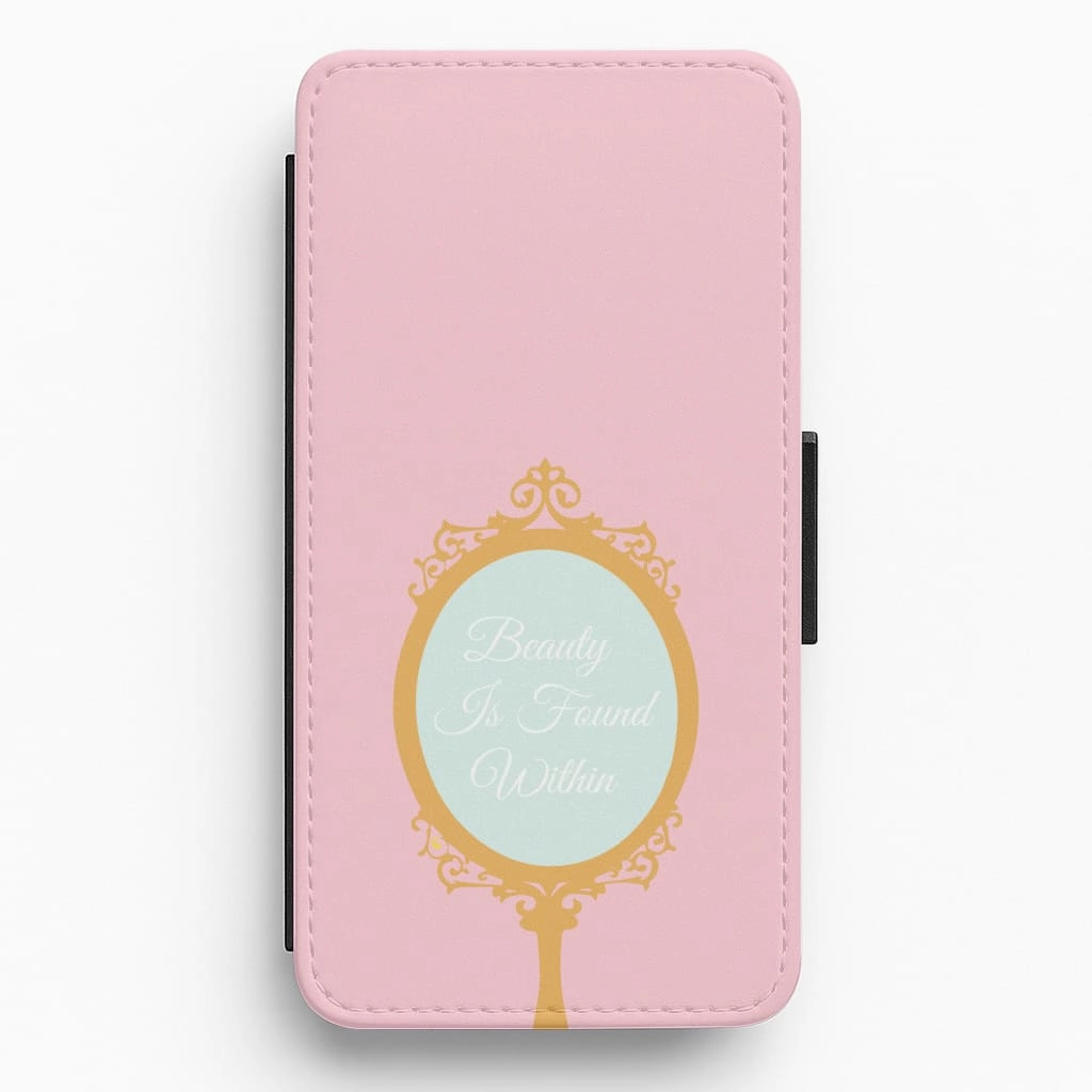 Beauty Is Found Within Mirror Flip / Wallet Phone Case Comfort Finish
