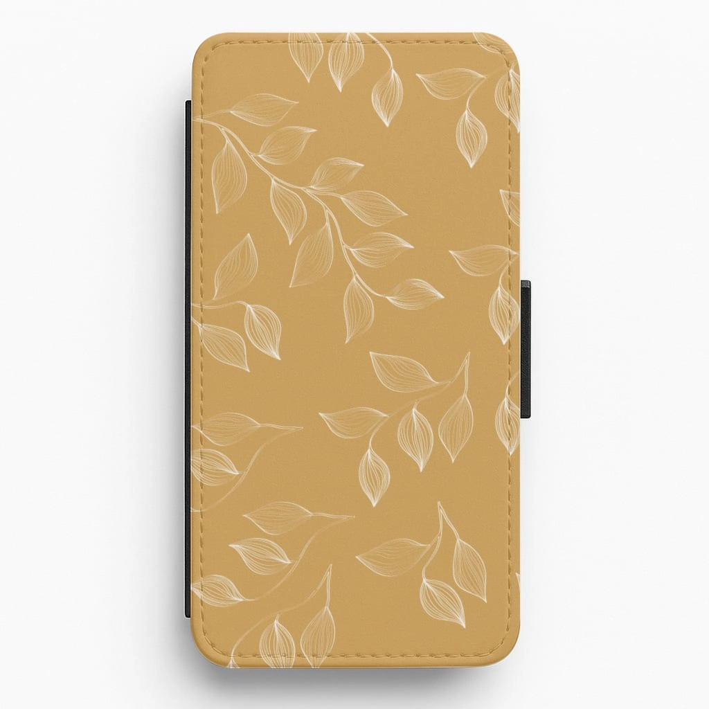 Autumn Leaf Pattern Flip / Wallet Phone Case Flexible Edge Smooth Surface Layer
