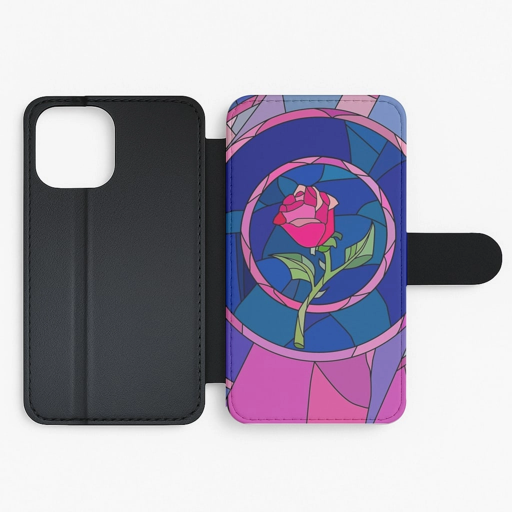 Lightweight Build Quality Glass Rose - Beauty Flip Wallet Phone Case