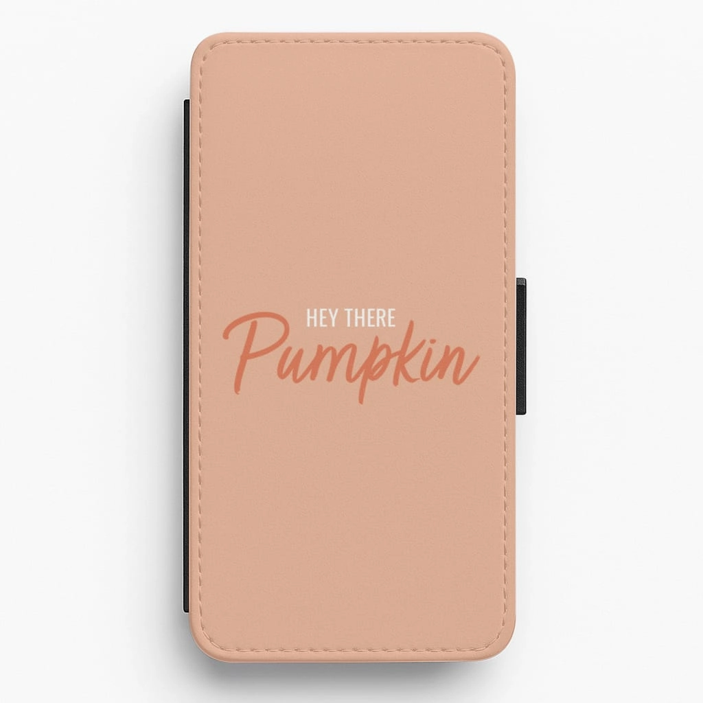 Transparent Edge Hey There Pumpkin - Halloween Flip / Wallet Phone Case