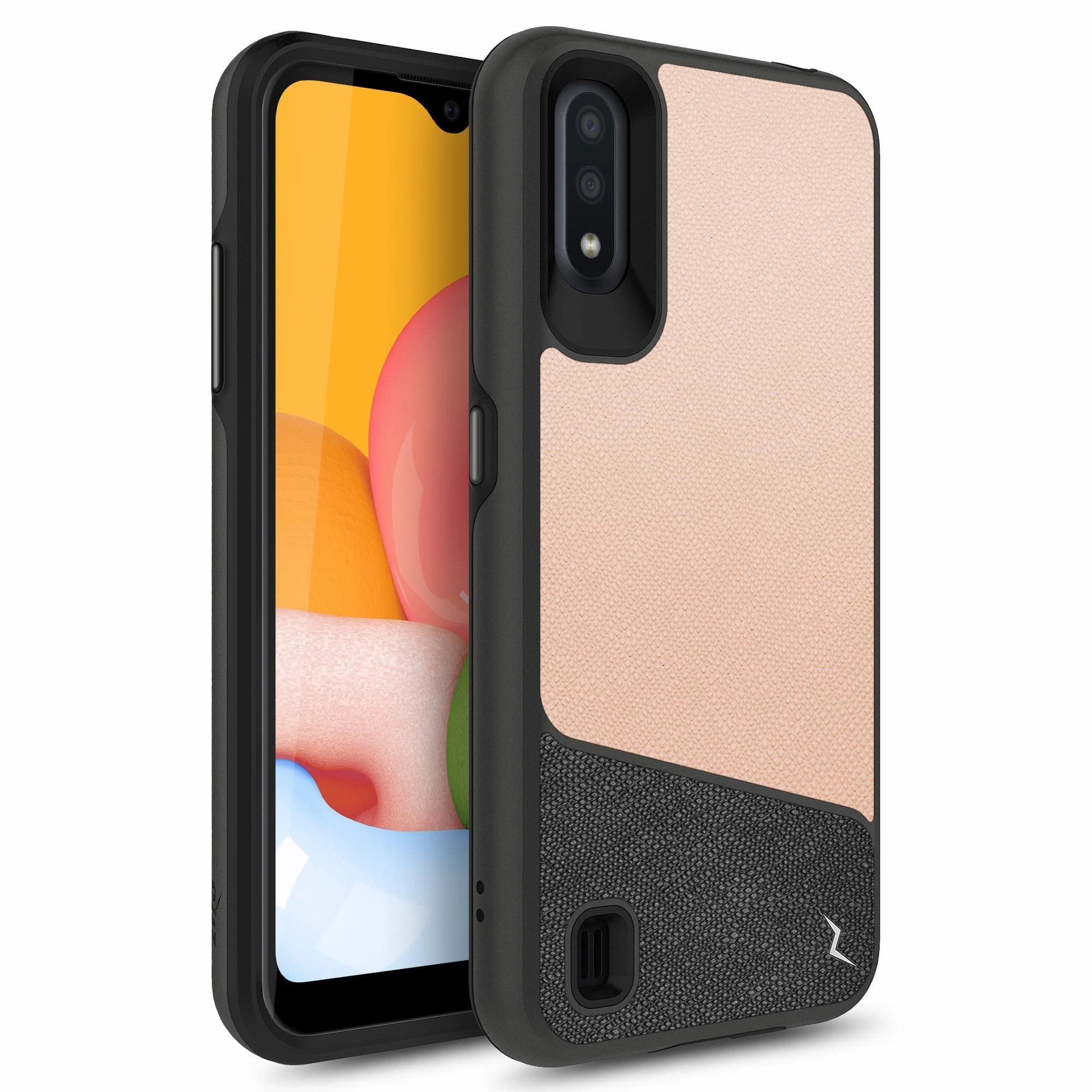 Classic Texture ZIZO DIVISION Series Galaxy A01 Case - Saffiano Blush