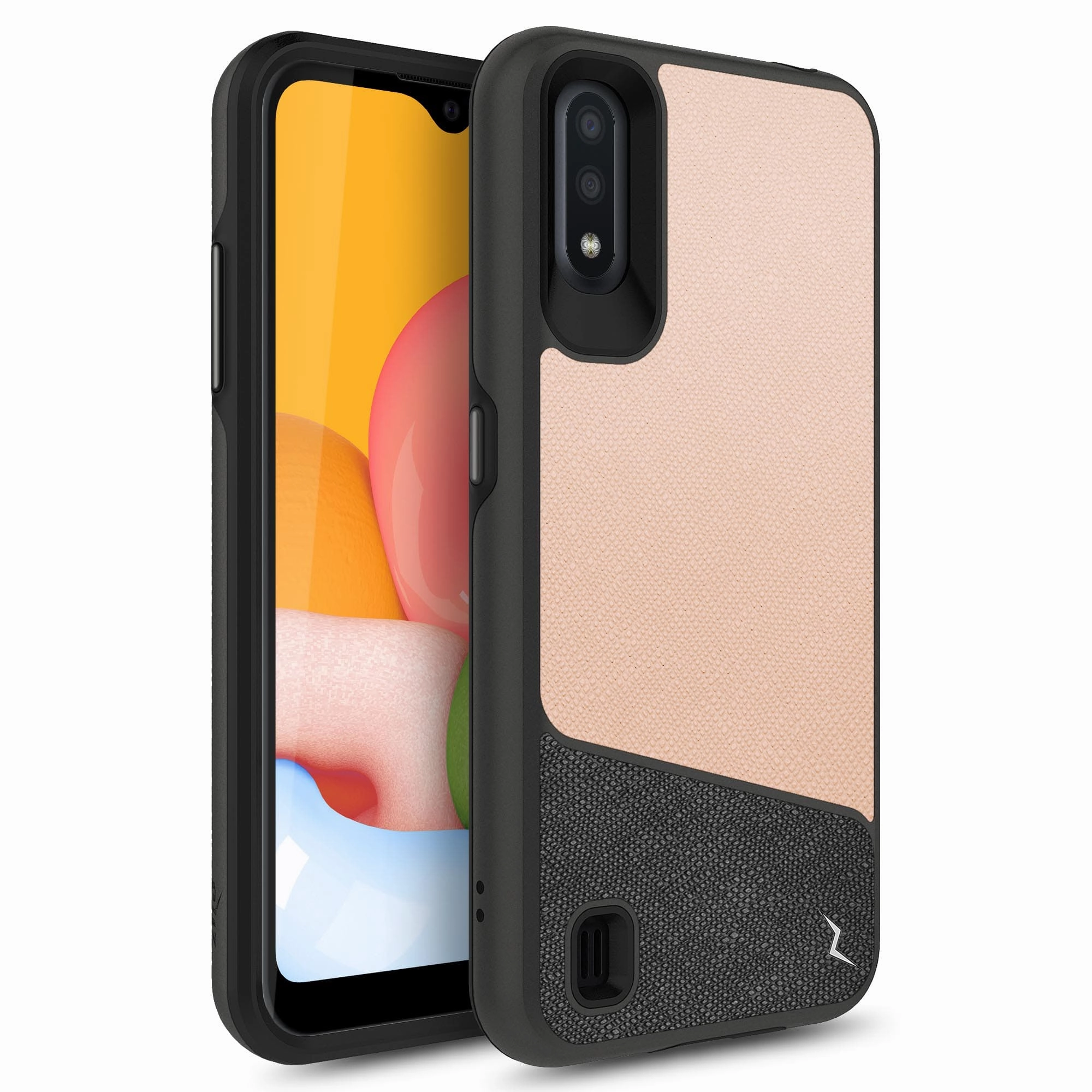 Stylish Finish ZIZO DIVISION Series Galaxy A01 Case - Saffiano Blush