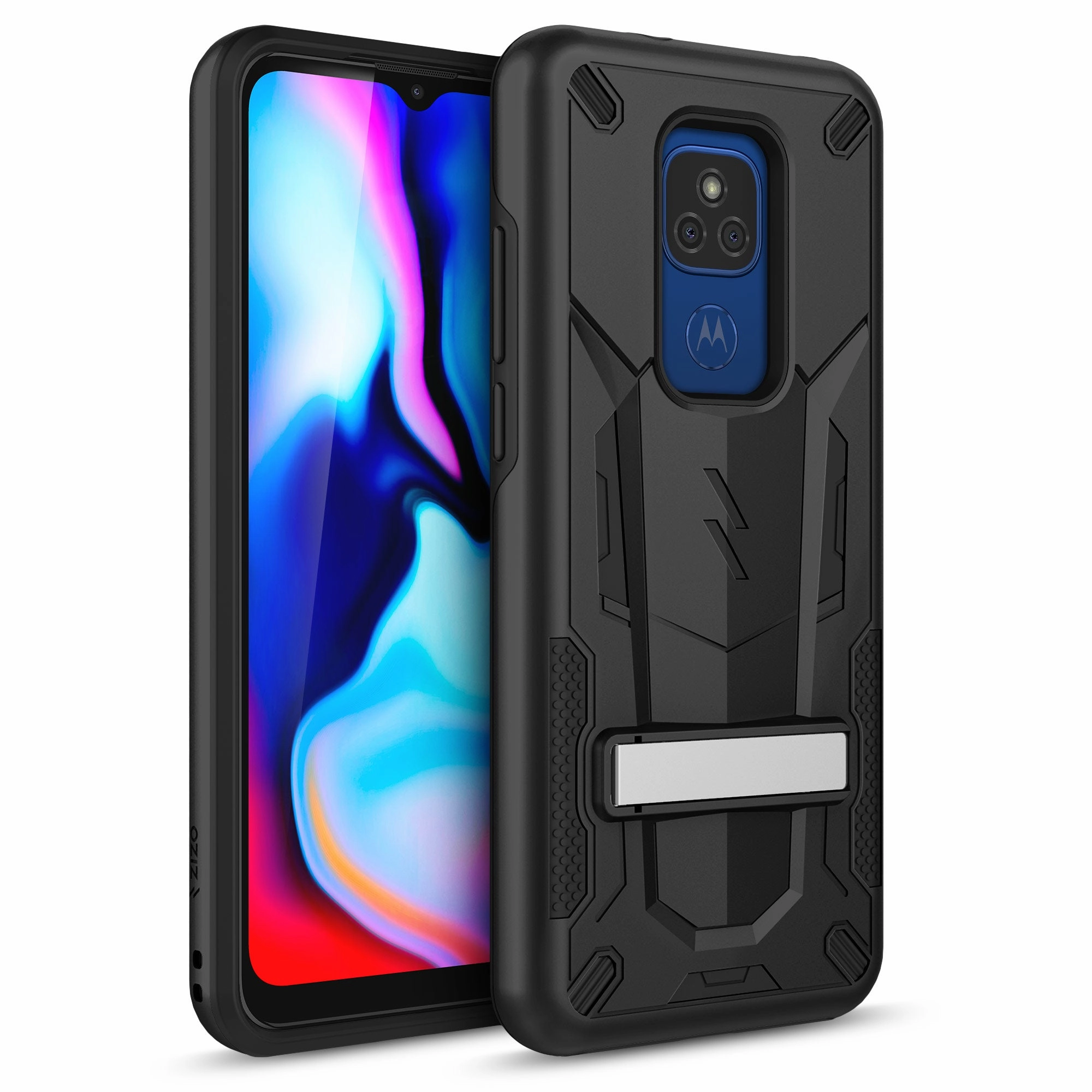 ZIZO TRANSFORM Series Moto G Play (2021) Case - Black Hybrid Look Simple Style