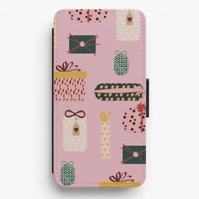 Christmas Gifts Pattern Flip / Wallet Phone Case Matte Texture Design