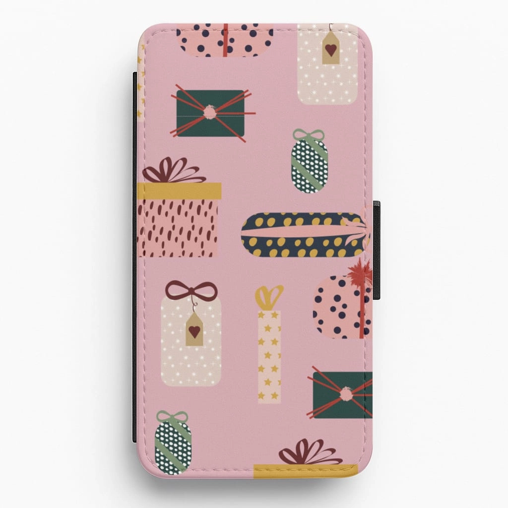 Christmas Gifts Pattern Flip / Wallet Phone Case Matte Texture Design