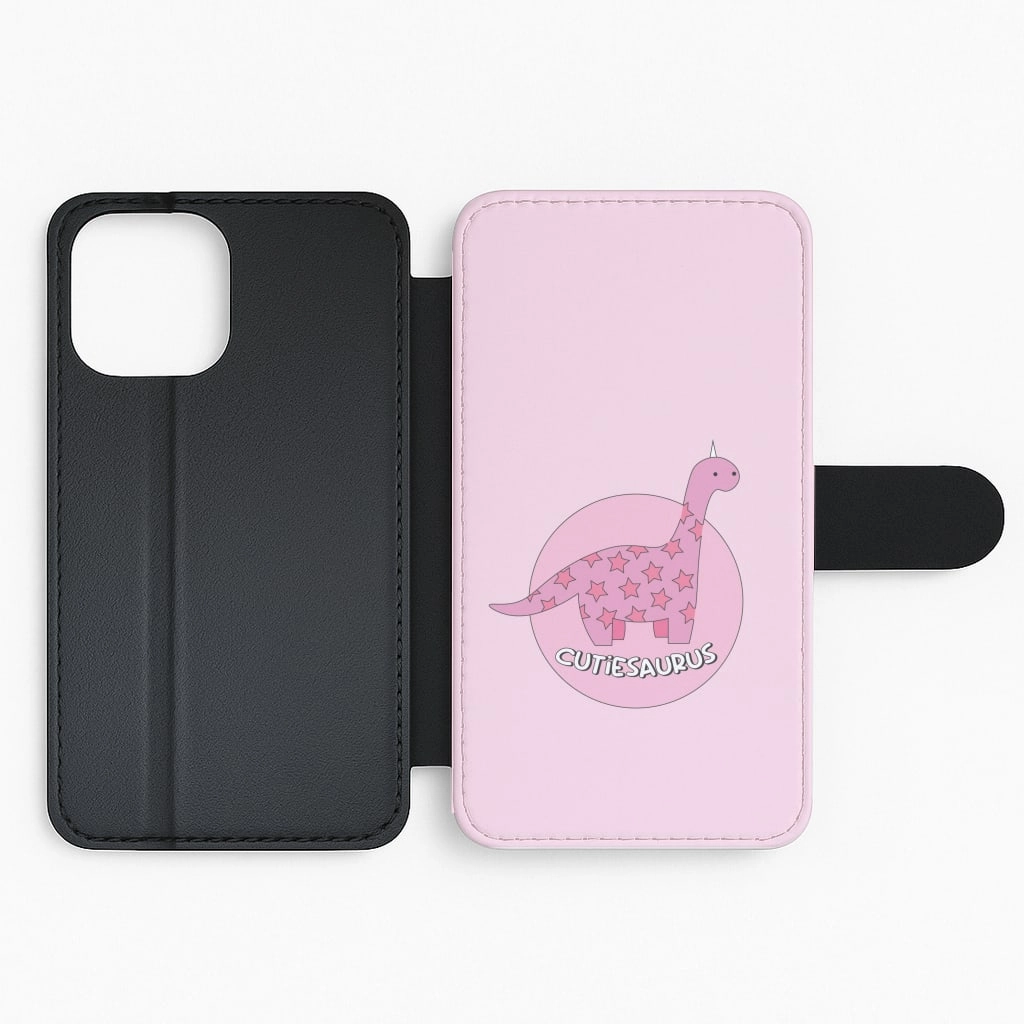 Cutiesaurus - Dinosaurs Flip / Wallet Phone Case Hybrid Pattern Design Minimal Grip