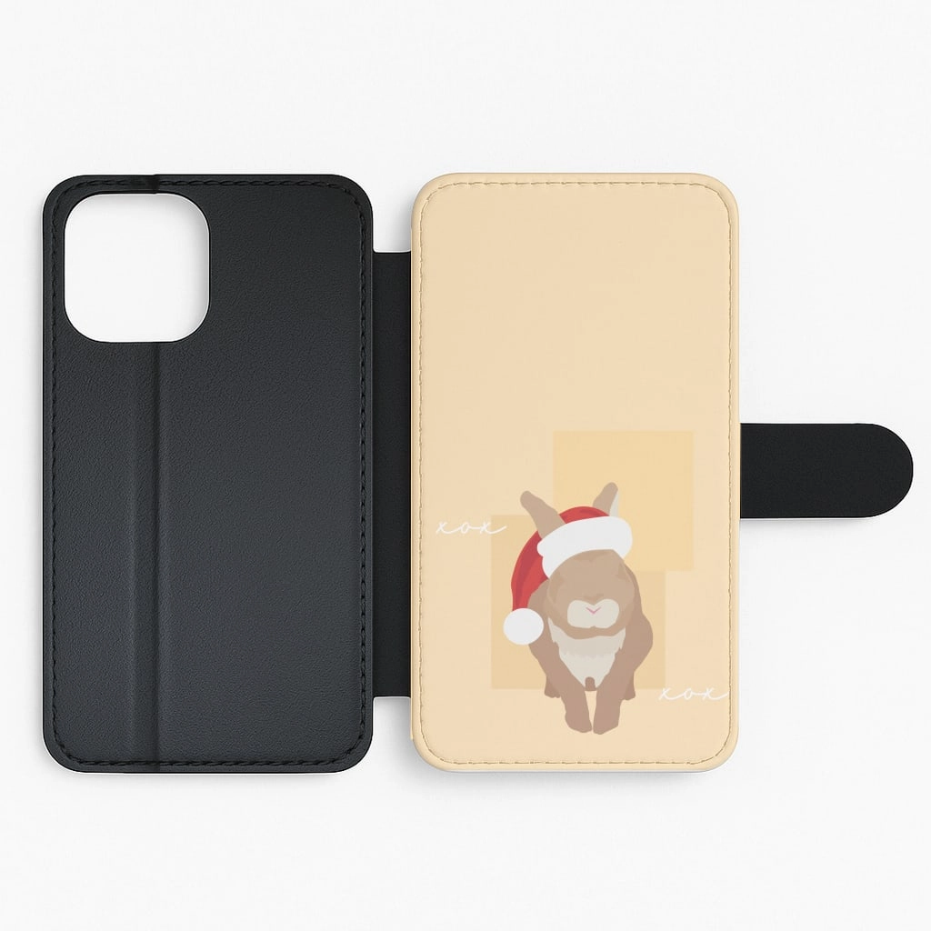 Rabbit Christmas Ears Flip / Wallet Phone Case Vivid Design Texture