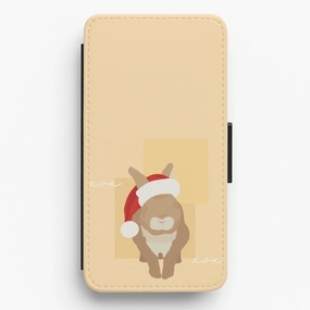 easy installation Cushioned Edge Rabbit Christmas Ears Flip / Wallet Phone Case