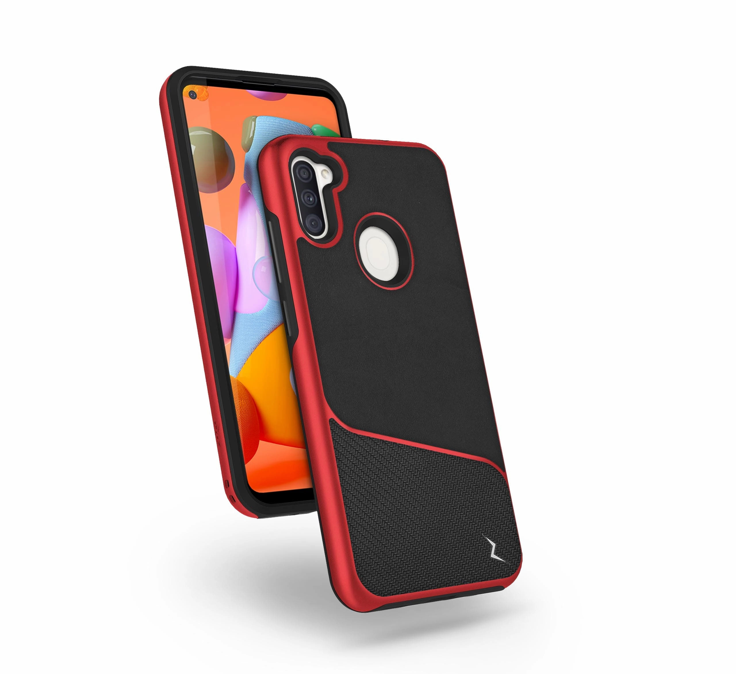 ZIZO DIVISION Series Samsung Galaxy A11 Case - Black & Red Minimal Feature