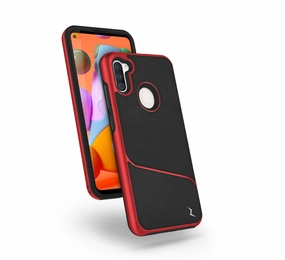 ZIZO DIVISION Series Samsung Galaxy A11 Case - Black & Red Minimal Feature