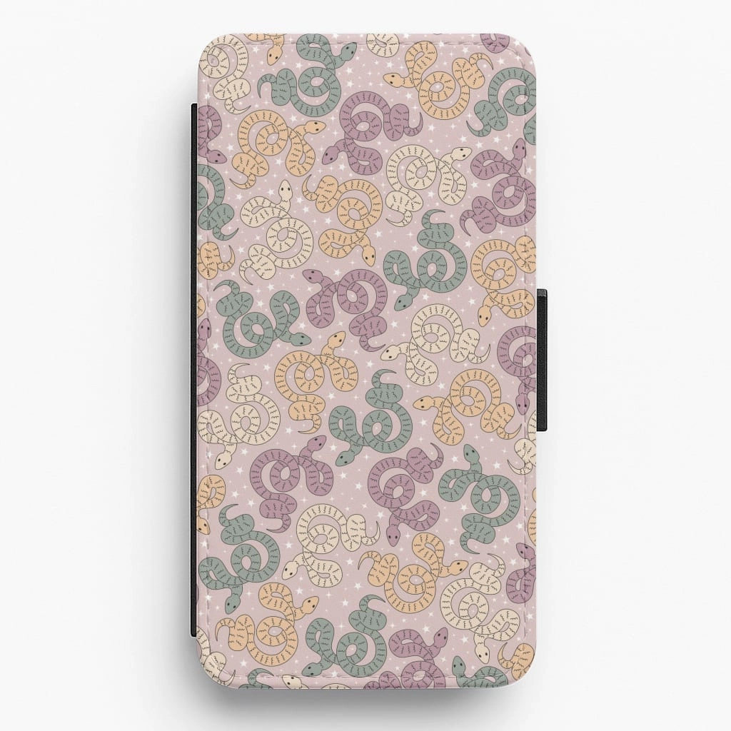 Snakes And Stars - Western  Flip / Wallet Phone Case Comfort Texture Finish Soft Silicone