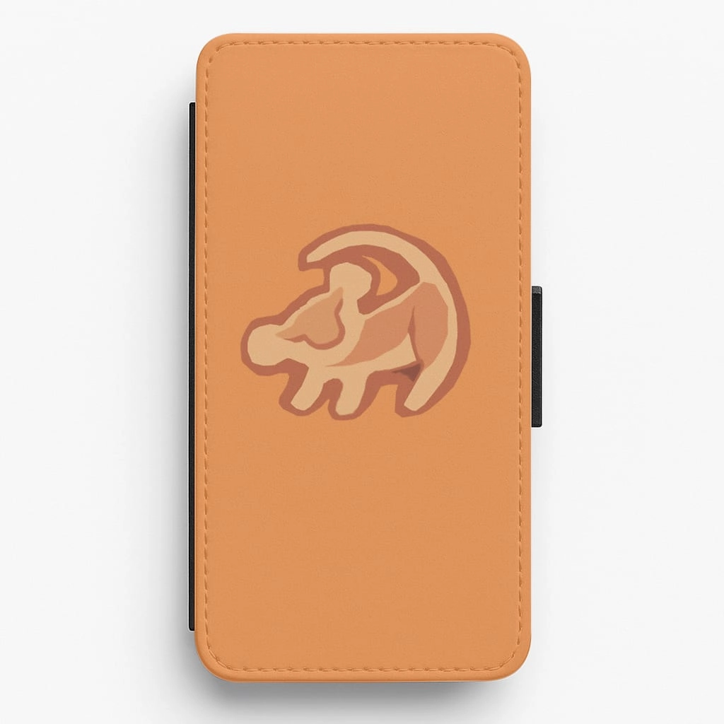 Vivid Pattern Design Premium Finish Baby Simba Icon Flip / Wallet Phone Case