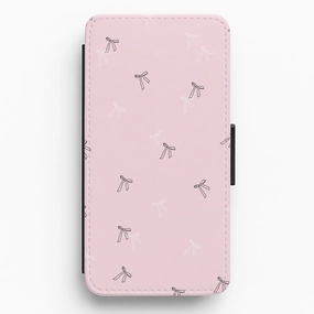 Coquette Mini Bows Pattern Pink Flip / Wallet Phone Case Matte Surface