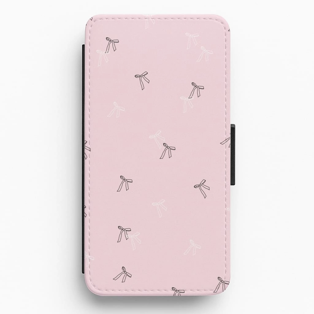 Coquette Mini Bows Pattern Pink Flip / Wallet Phone Case Matte Surface