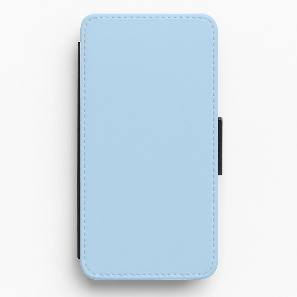 Back To Casics - Pretty Pastels - Plain Blue Flip / Wallet Phone Case Vivid Texture Protective Fit