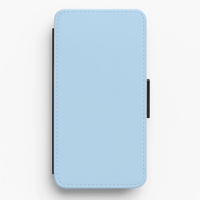 Back To Casics - Pretty Pastels - Plain Blue Flip / Wallet Phone Case Vivid Texture Protective Fit