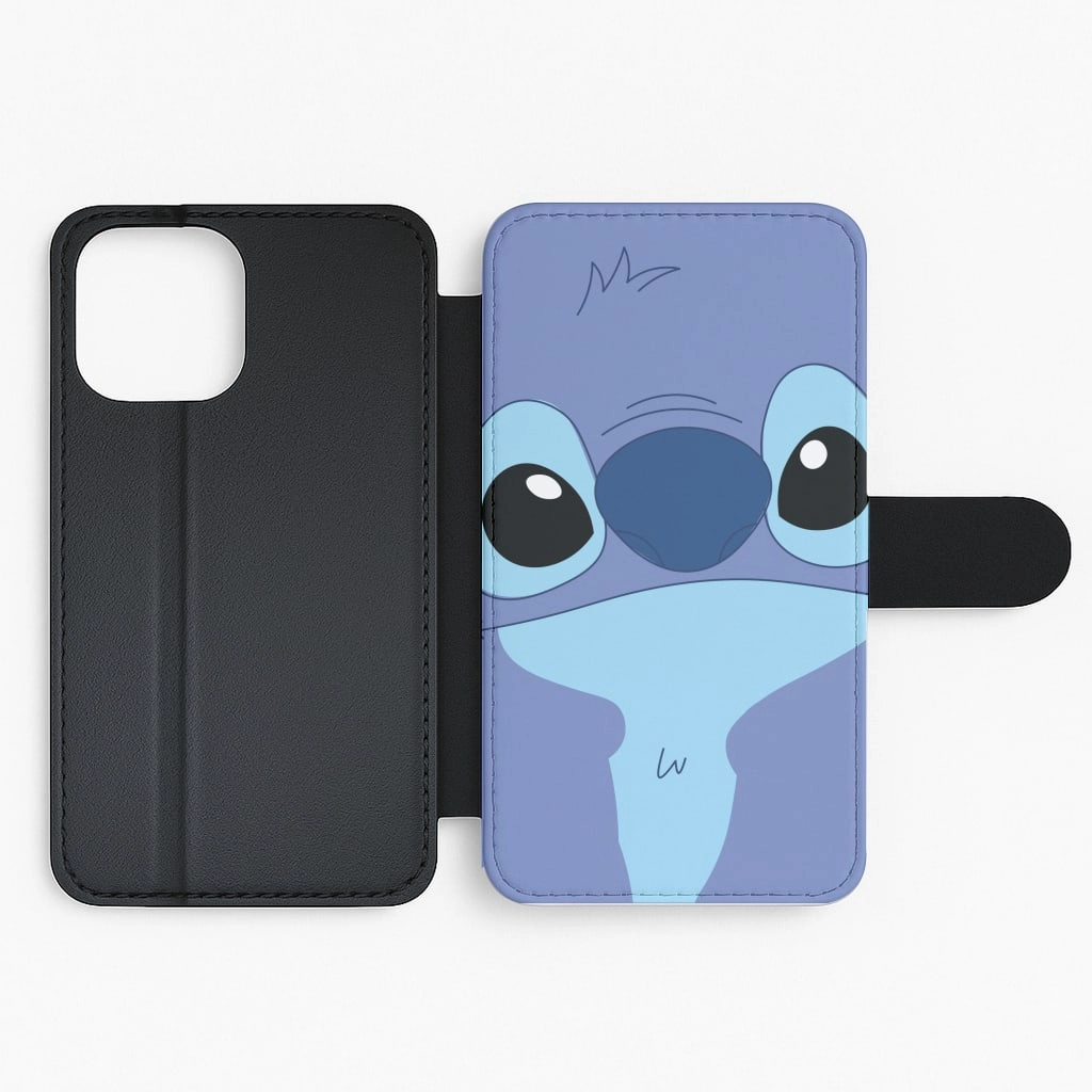 Travel Companion easy installation Blue Alien Face Flip / Wallet Phone Case