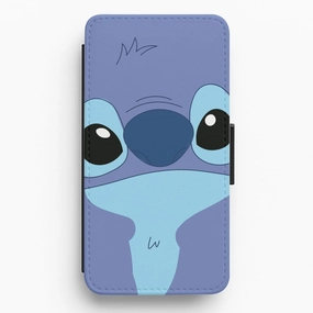 Blue Alien Face Flip / Wallet Phone Case High protection