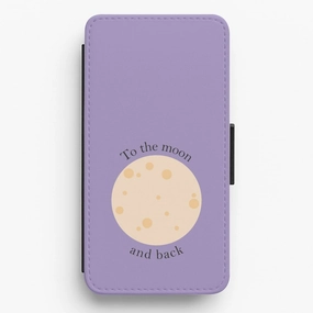 To The Moon And Back Flip / Wallet Phone Case Modern Build Gloss Surface