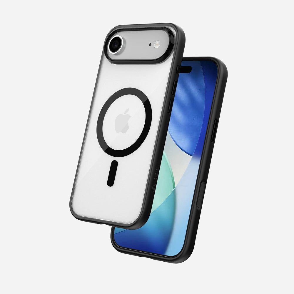 Nano Armor Plus Crystal Film FLOLAB Surtect Tri-Fusion MagSafe Compatible Case  iPhone 17 Series (Black Clear)