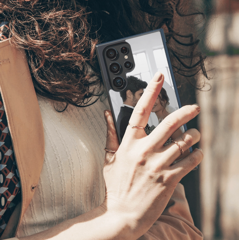 Custom Photo Case Galaxy Carbon Fiber Shock Frame