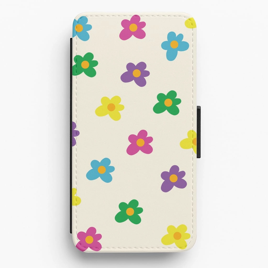 Stylish Finish Texture Soft Shape Cute Flower Pattern - Floral Flip / Wallet Phone Case