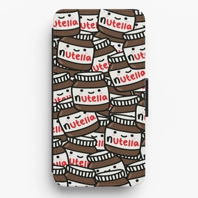 Tight Fit Travel Friendly Cute Nutella Pattern Flip / Wallet Phone Case