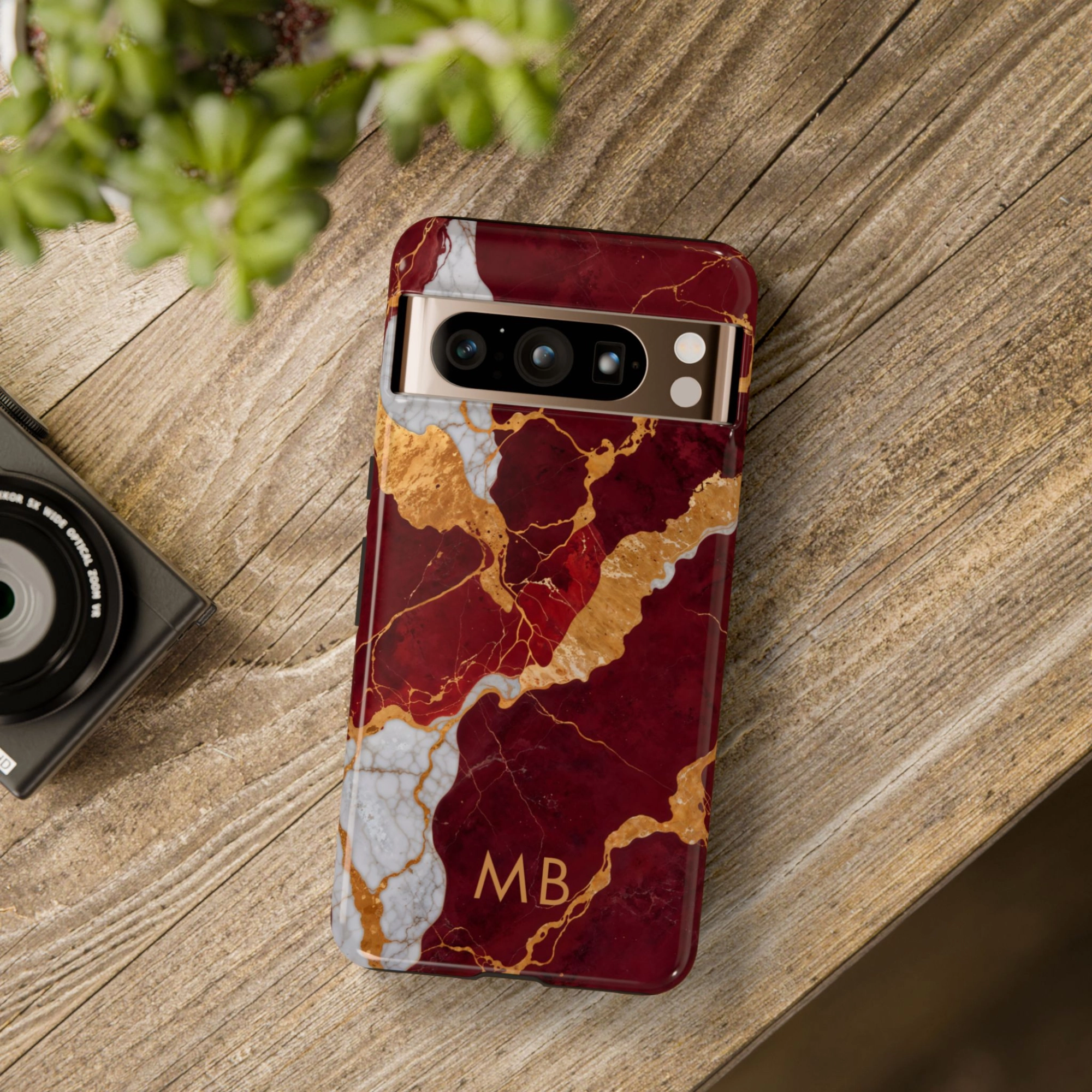 Modern Edge Layer Smooth Texture Pattern Crimson Luxe