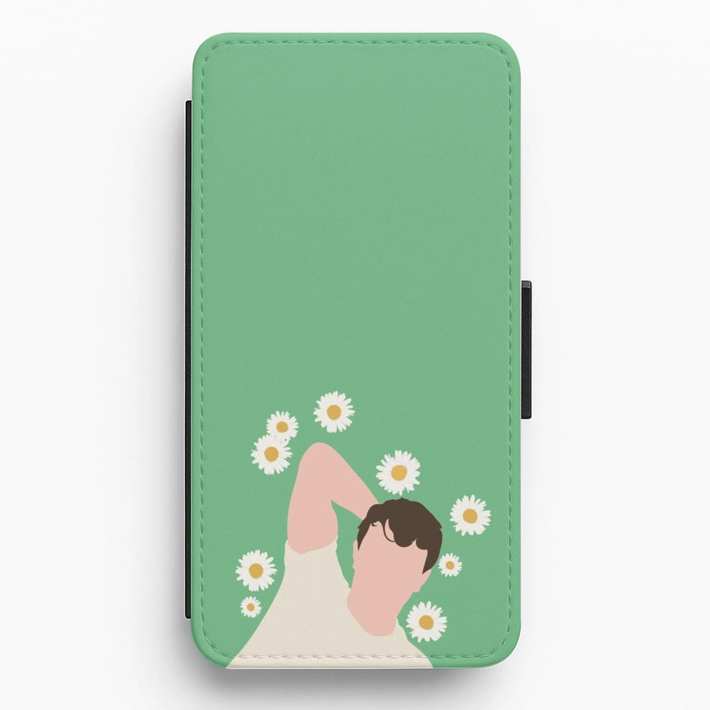 Smooth Form Texture Daisy - Mescal Flip / Wallet Phone Case