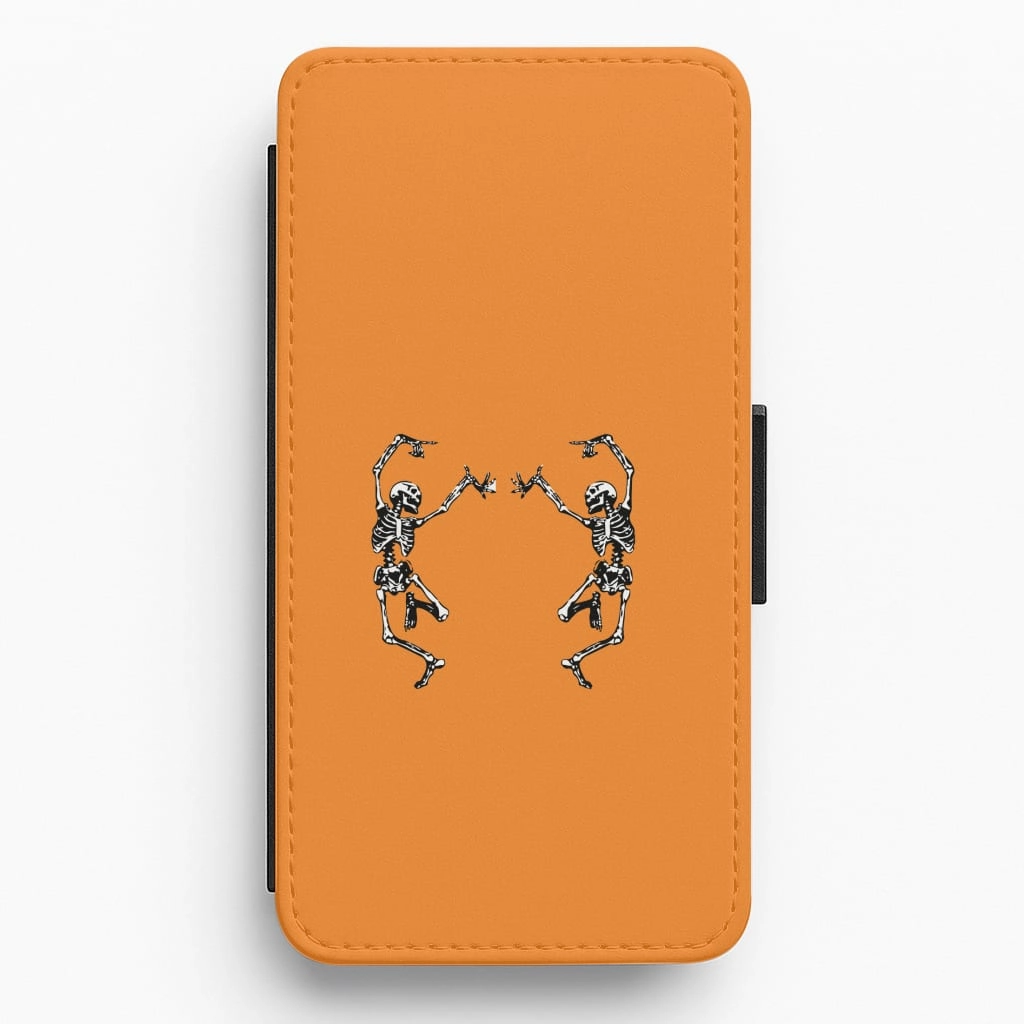 Enhanced Durability Dancing Skeletons - Halloween Flip / Wallet Phone Case