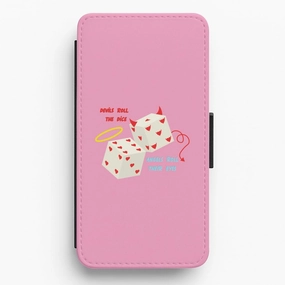 Trendy Detailing Glossy Pattern Devils Roll The Dice - Taylor Flip / Wallet Phone Case