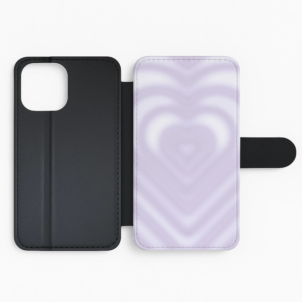 Drippy Love Heart Purple Flip / Wallet Phone Case Durable Quality Luxury Texture Design